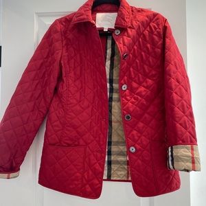 Burberry quilted jacket red 14Y